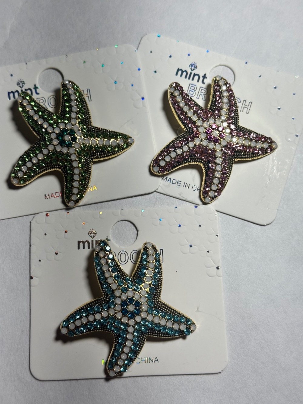 Starfish Brooch Pin | Jeweled Ocean Statement Jewelry